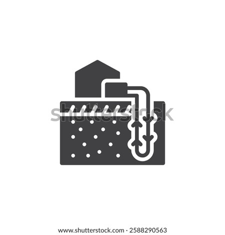 Renewable energy HVAC vector icon. filled flat sign for mobile concept and web design. Geothermal HVAC glyph icon. Symbol, logo illustration. Vector graphics
