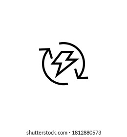 Renewable Energy Icon  in black line style icon, style isolated on white background