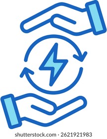 Renewable Energy Icon Blue Vector Illustration
