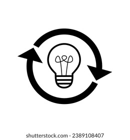 renewable energy icon. energy circulation icon vector with simple design