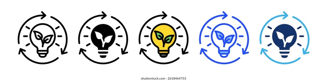 Renewable Energy Icon Collection With Multiple Styles