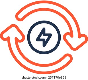 Renewable Energy Icon Color Line Vector Illustration