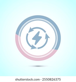 Renewable energy icon design illustration. Renewable power sign symbol, Pastel Color Button Design