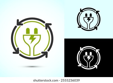 Renewable energy icon design illustration. Renewable power sign symbol