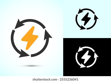 Renewable energy icon design illustration. Renewable power sign symbol