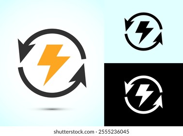 Renewable energy icon design illustration. Renewable power sign symbol