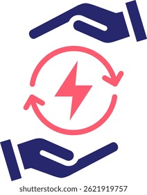 Ilustración vectorial de llenado de iconos de energía renovable