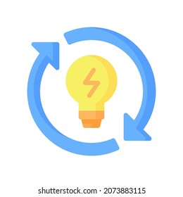 Renewable Energy Icon, Flat style icon vector illustration, Suitable for website, mobile app, print, presentation, infographic and any other project.