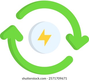 Renewable Energy Icon Flat Vector Illustration