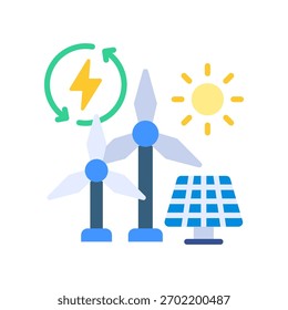 Renewable Energy Icon Flat Vector Illustration
