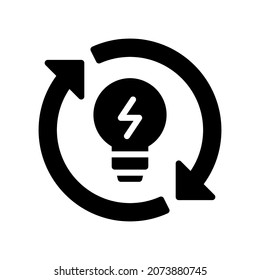 Renewable Energy Icon, Glyph style icon vector illustration, Suitable for website, mobile app, print, presentation, infographic and any other project.