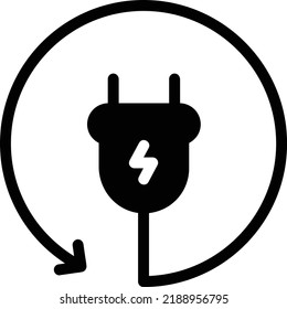 Renewable Energy Icon With Glyph Style, Renewable Energy Sign And Symbol Isolated On White Background