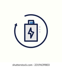 renewable energy icon, isolated blue icon in light background, perfect for blog, logo, graphic design, social media, UI, mobile app