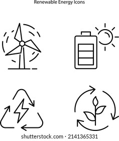 renewable energy icon isolated on white background from technology of the future collection. renewable energy icon thin line outline linear renewable energy symbol for logo, web, app, UI.