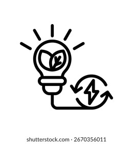 Ilustración vectorial de línea de iconos de energía renovable