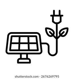 Renewable Energy Icon Line Vector Illustration
