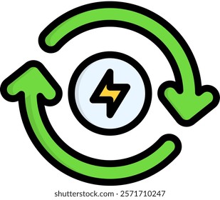 Renewable Energy Icon Lineal Color Vector Illustration