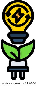 Renewable Energy Icon Lineal Color Vector Illustration