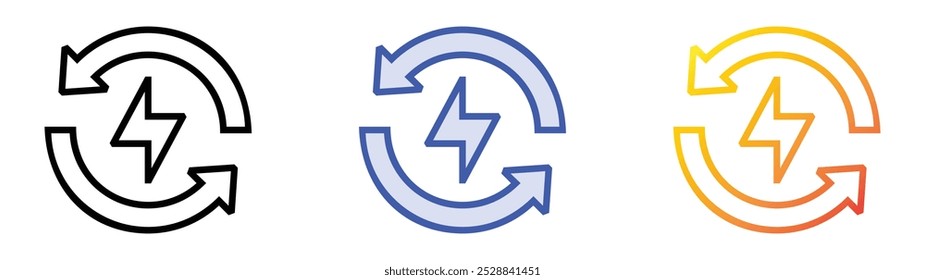 renewable energy icon. Linear, Blue Fill and Gradient Style Design Isolated On White Background