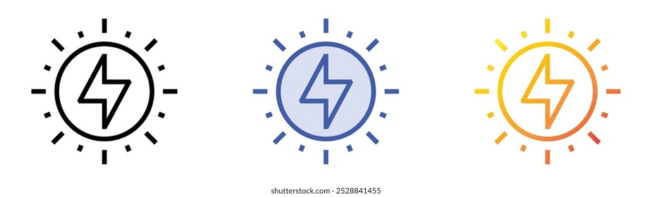 renewable energy icon. Linear, Blue Fill and Gradient Style Design Isolated On White Background