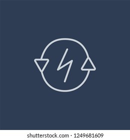 Renewable energy icon. Renewable energy linear design concept from Ecology collection. Simple element vector illustration on dark blue background.