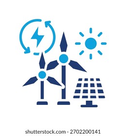 Renewable Energy Icon Mixed Vector Illustration