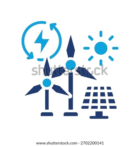 Renewable Energy Icon Mixed Vector Illustration