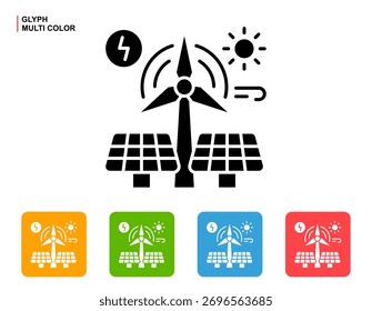 Renewable Energy Icon Multi Color Style Vector Illustration