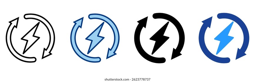 Renewable Energy Icon Multiple Style Vector Collection