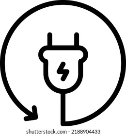 Renewable Energy Icon With Outline Style, Renewable Energy Sign And Symbol Isolated On White Background
