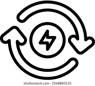 Renewable Energy Icon Outline Vector Illustration