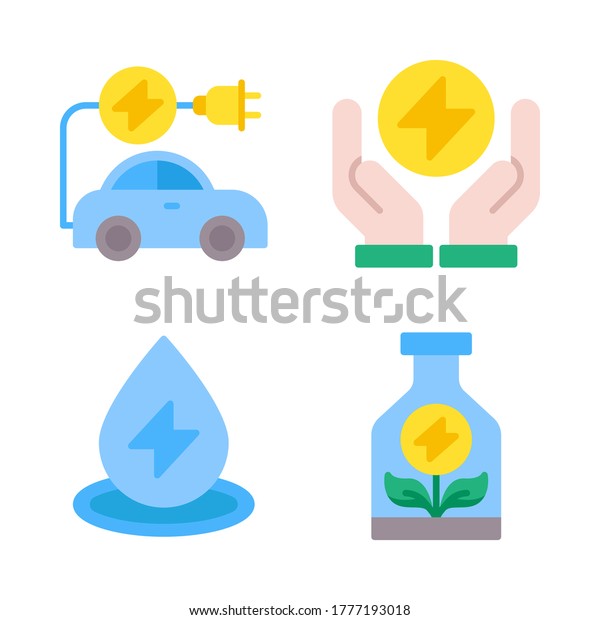 Renewable Energy\
icon set = electric car, save energy, water electric, flask plant\
energy.\
Perfect for website mobile app, presentation, illustration\
and any other\
projects.