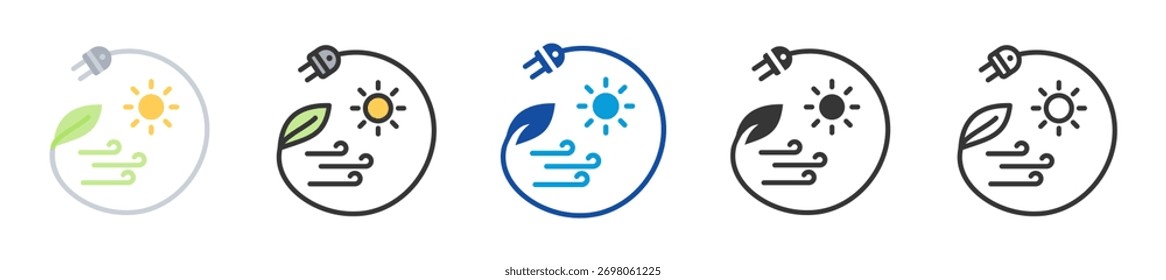 renewable energy icon set multi style various collection