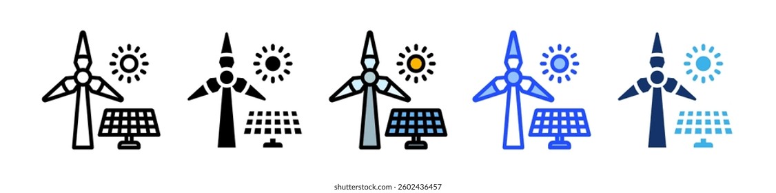 Renewable Energy Icon Set With Multiple Style Collection