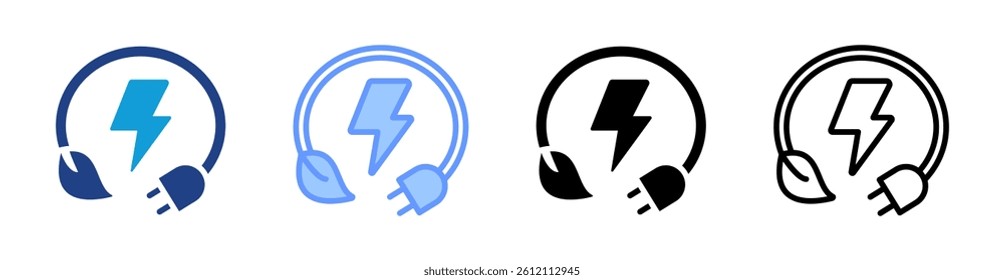 Renewable Energy icon set multiple style collection