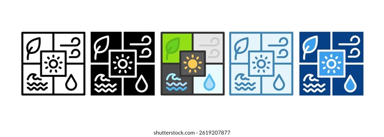 Renewable Energy Icon Set Multiple Style Collection