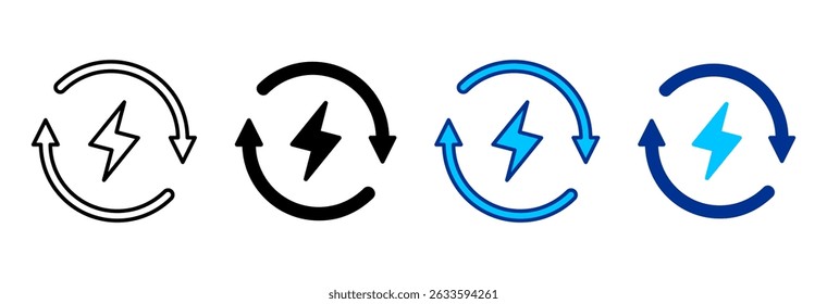Renewable Energy Icon Set Multiple Style Vector Illustration