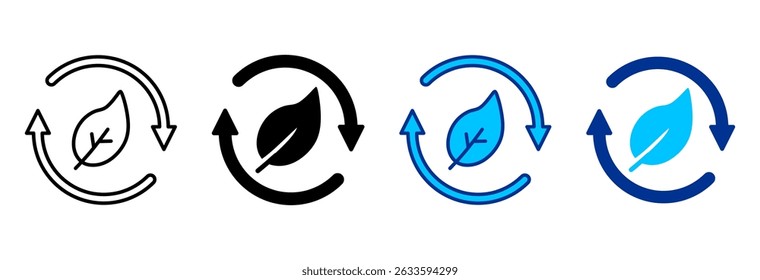 Renewable Energy Icon Set Multiple Style Vector Illustration