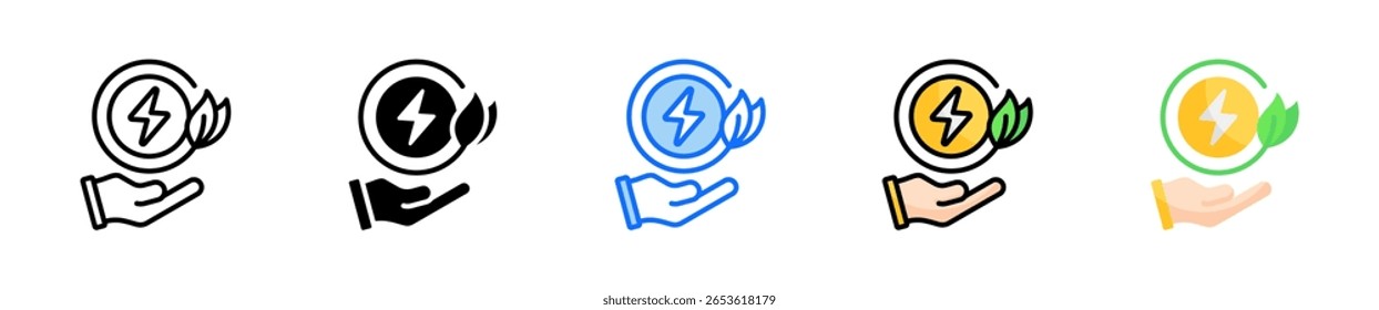 Renewable Energy Icon Set Multiple Style Collection