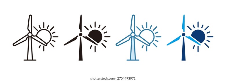 Renewable Energy Icon Set Multiple Style Collection