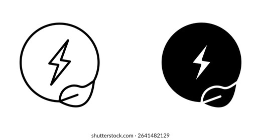 Renewable energy Icon set Symbol isolated white background. vector illustration. color editable.