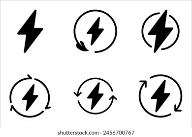 Renewable energy icon set. vector illustration on white background.