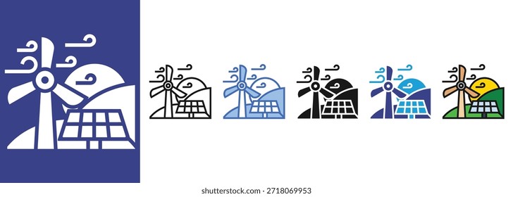 Renewable Energy icon sets multi style collection
           