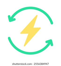 Renewable energy icon. Solar energy symbol. Vector illustration