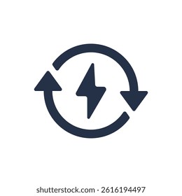 Renewable energy icon. Solid glyph series icon