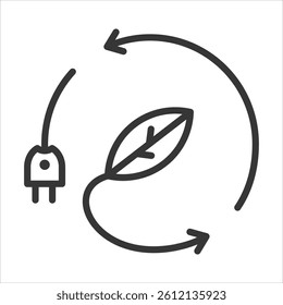 Renewable Energy Icon Vector Illustration Outline