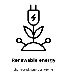 Renewable energy icon vector isolated on white background, Renewable energy transparent sign , line or linear sign, element design in outline style
