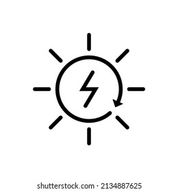 Symbol für erneuerbare Energien, Vektorgrafik. einzeln auf weißem Hintergrund.