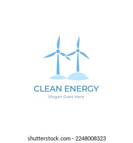 renewable energy icon with wind turbines and sea waves isolated on white background