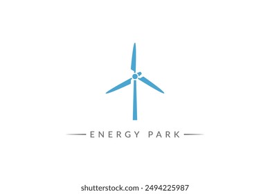 renewable energy icon with wind turbines .